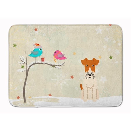 Carolines Treasures Christmas Presents Wire Fox Terrier Machine Washable Memory Foam Mat BB2573RUG